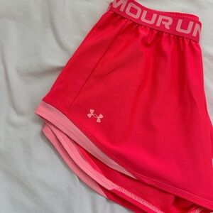 Pink Under Armour athletic shorts